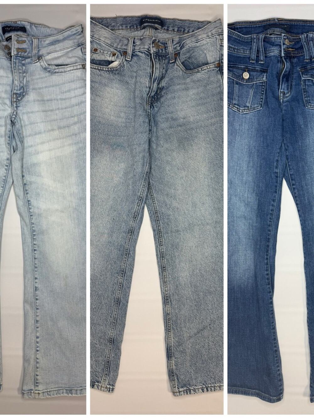 Bundle 3 pair Aeropostale girls jeans low rise flair size 4